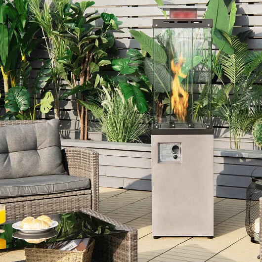 41 000 BTU Propane Patio Heater with Metal Hood-Gray - Color: Gray