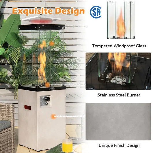41 000 BTU Propane Patio Heater with Metal Hood-Gray - Color: Gray
