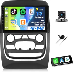 [4G 64G] Car Radio for Dodge Durango 2014-2020 with Wireless CarPlay Android Auto,9" Touchscreen Android 13 Car Stereo with Mirror Link Voice Control WiFi/GPS,Bluetooth,FM/RDS SWC Backup Camera