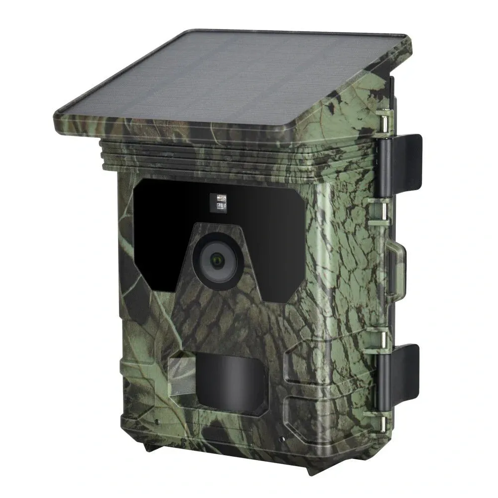 4K 36MP Solar Powered Hunting Camera bluetooth WiFi Outdoors Surveillance Camera 2 inch TFT LCD Display APP Online Viewing for Wild Life Animals