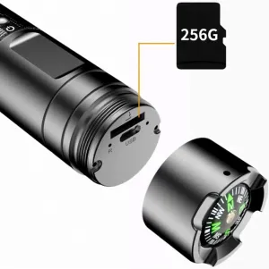 4K HD Metal Waterproof LED Torch Light Flashlight Compass Action Camera