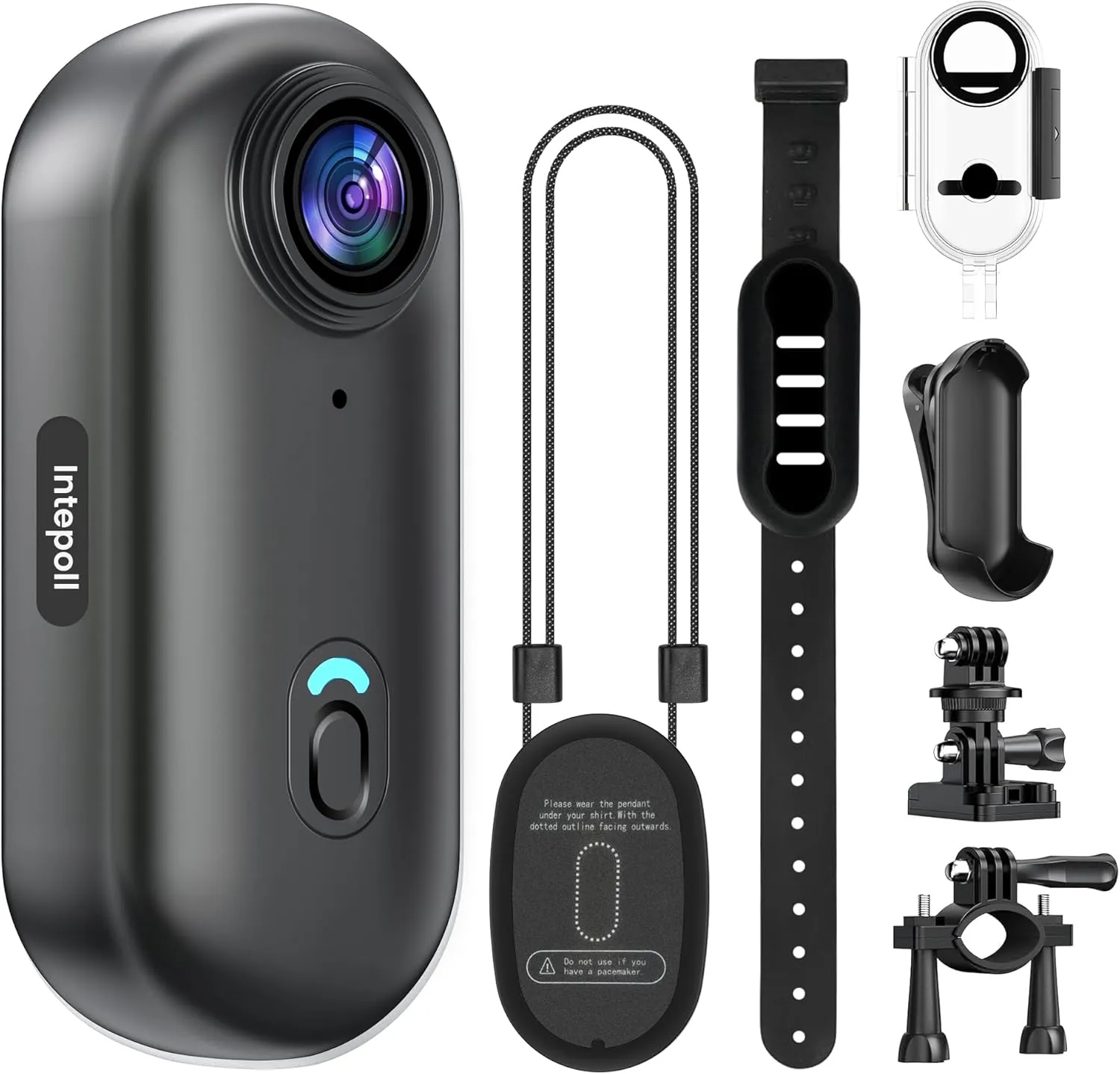 4K Mini Action Camera 128GB Thumb POV Portable Body Cam Wearable Video Recorder with IPX7 Waterproof Underwater Camcorder, Helmet Mount, Magnetic Sport DV for Bike Cycling, Pet, Vlogging(Black)