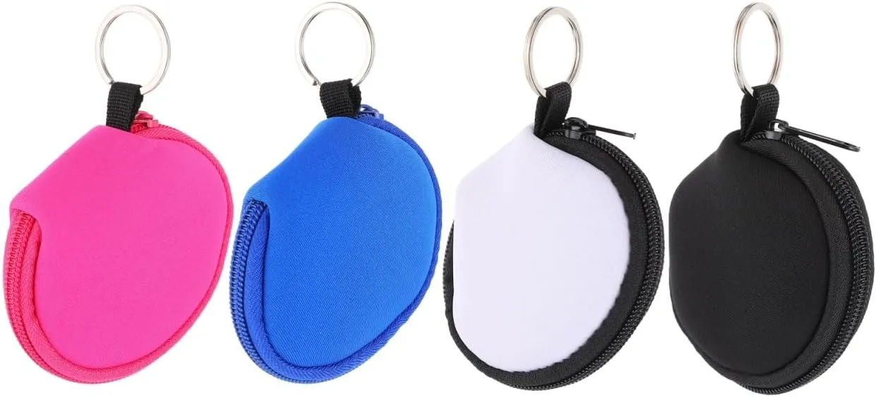 4PCS Neoprene Waterproof Mask Organizer Bag, Portable Headphone Container for Travel, Dive Gear and Accessories 3.74 X 3.34 X 0.39 Inch