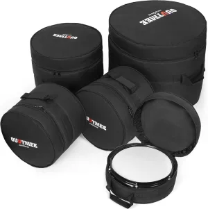 5 Piece 10mm Padded Drum Bag Set for 12" Tom, 13" Tom, 14" Snare, 16" Floor Tom, 22" Bass Drum Carrying Cases