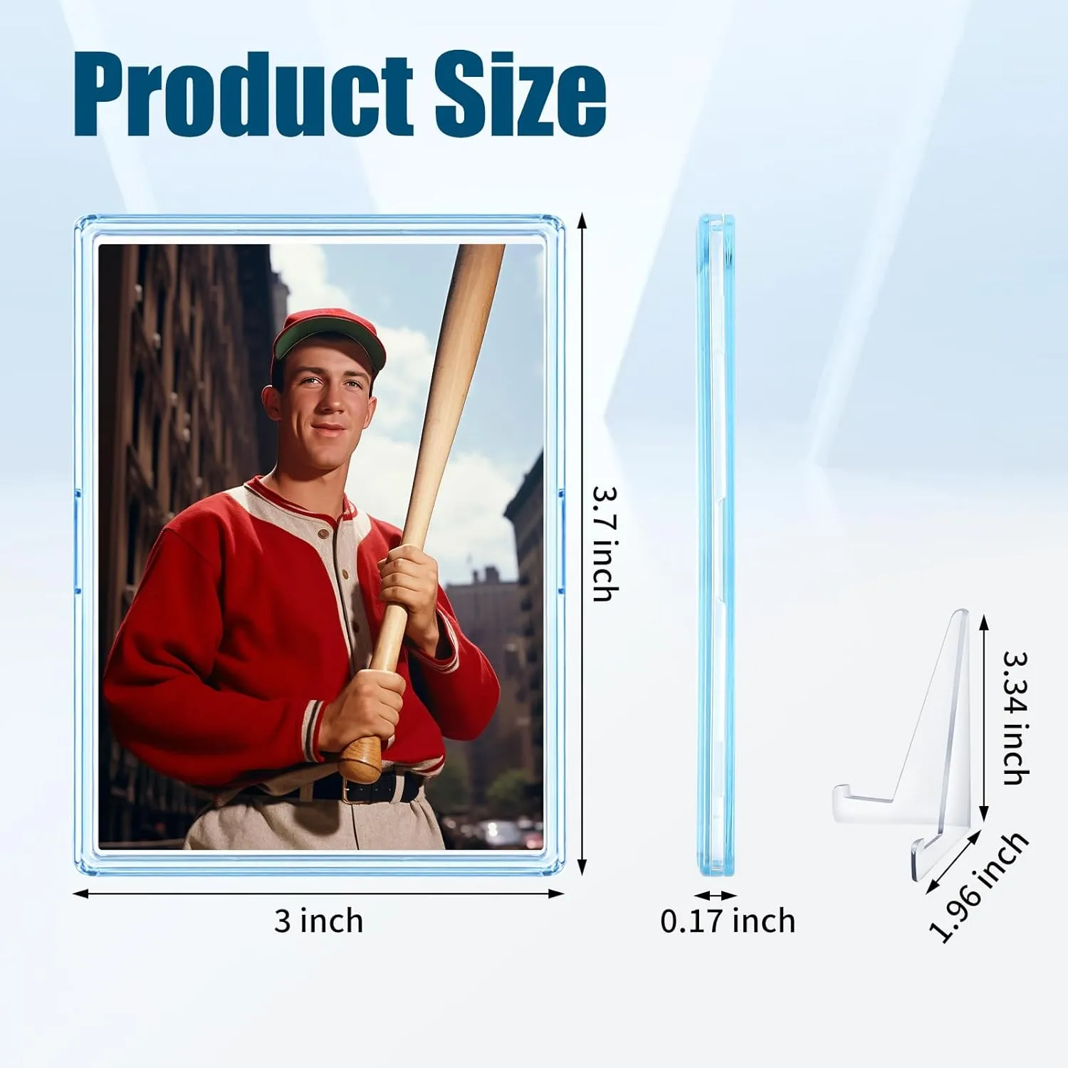50 Pack Arcylic Card Sleeves Card Protector Cases Fit for Trading Cards Standard Sports Baseball Card Holder Collectibles   10 Pack Card Display Stand