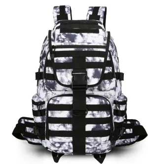 50L Military Tactical Backpack Hiking Waterproof Backpack Large Military Pack 3 Day Assault Pack Molle Bag Rucksack (White Camo)