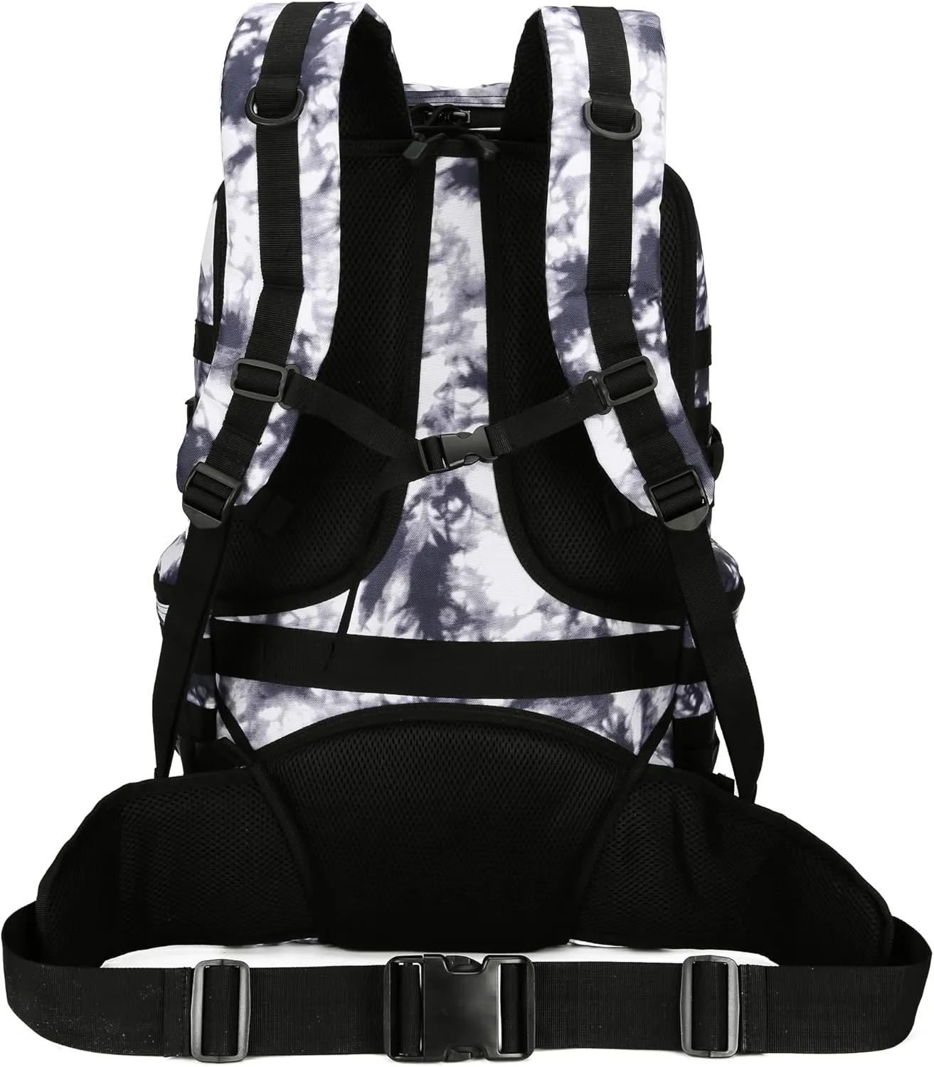 50L Military Tactical Backpack Hiking Waterproof Backpack Large Military Pack 3 Day Assault Pack Molle Bag Rucksack (White Camo)