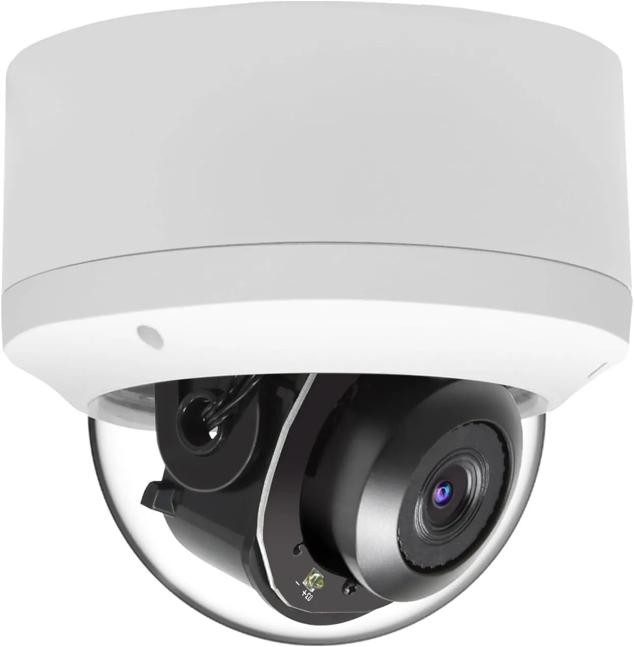 5MP 2.5'' PoE IP Camera with Mic, 5MP Dome Security IP Camera, IP66 Waterproof, 60ft IR Night Vision, Pan 0~355° Tilt 0~90°, 2.8mm Lens, Compatible with Third-Part NVRs Softwares