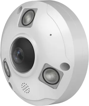 5MP POE IP Fisheye Camera, 1.44mm Lens 360° Viewing Angle Metal Panorama Camera, Mic. Audio in, 48ft Infrared Night Vision, Motion Detection, WDR, IP66 Water-Proof Indoor&Outdoor