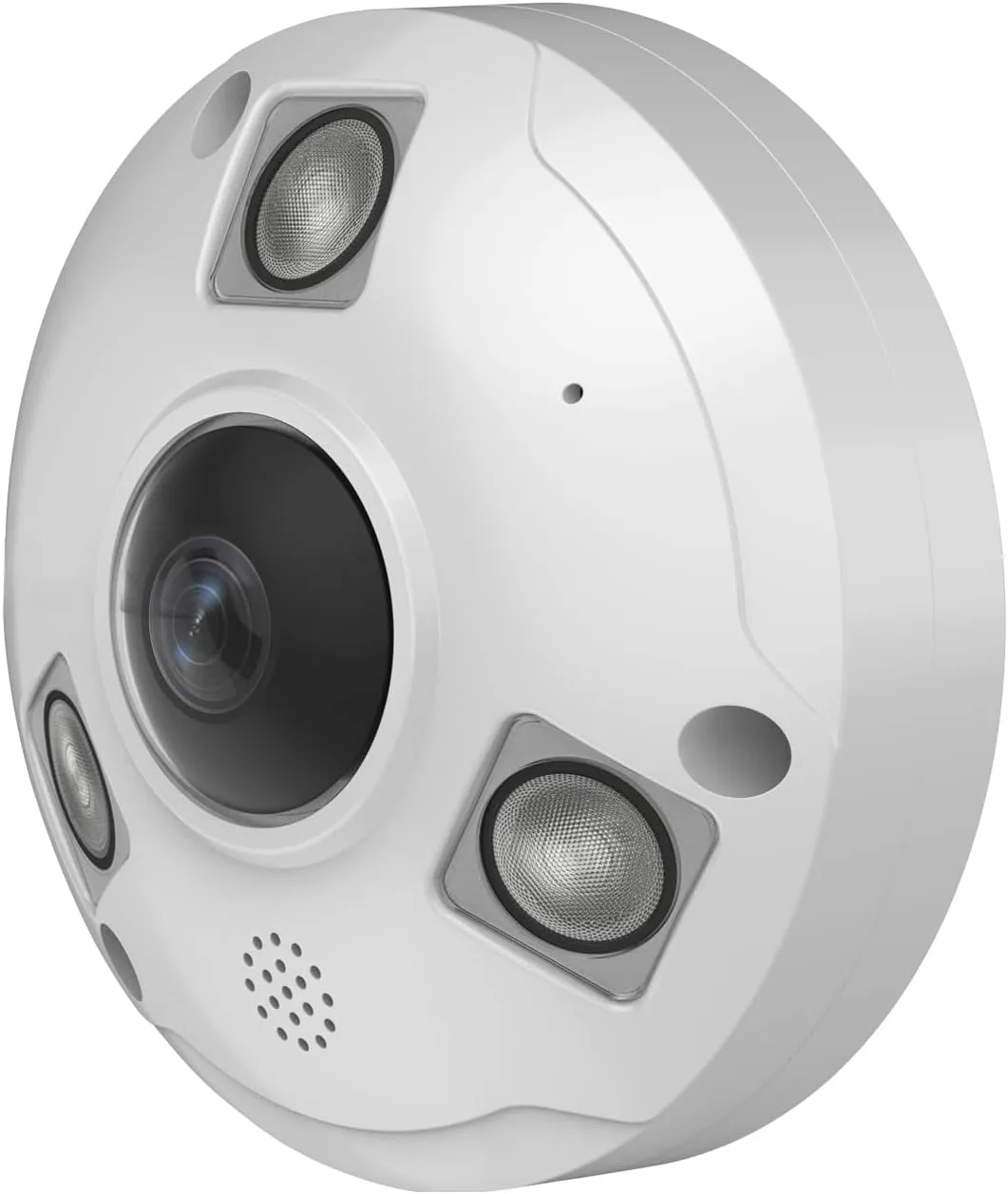 5MP POE IP Fisheye Camera, 1.44mm Lens 360° Viewing Angle Metal Panorama Camera, Mic. Audio in, 48ft Infrared Night Vision, Motion Detection, WDR, IP66 Water-Proof Indoor&Outdoor