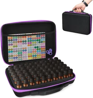 60 Bottle Essential Oil Storage Organizer Carrying Case, Essential Oils Holders Organizer Essential Oil Bag Holds 5ml 10ml 15ml Oils Bottle,Compatible with do Terra,Young Living,Vallejo,Army Painter
