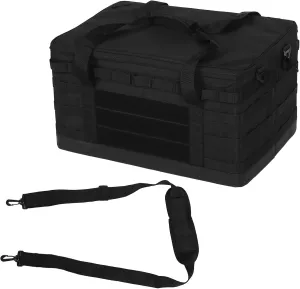 60L Camping Tote Organizer,Camping Storage Bag,with Removable Dividers Multiple Pockets,Anti Slip W aterproof Camping Cookware Storage Bag,for Traveling