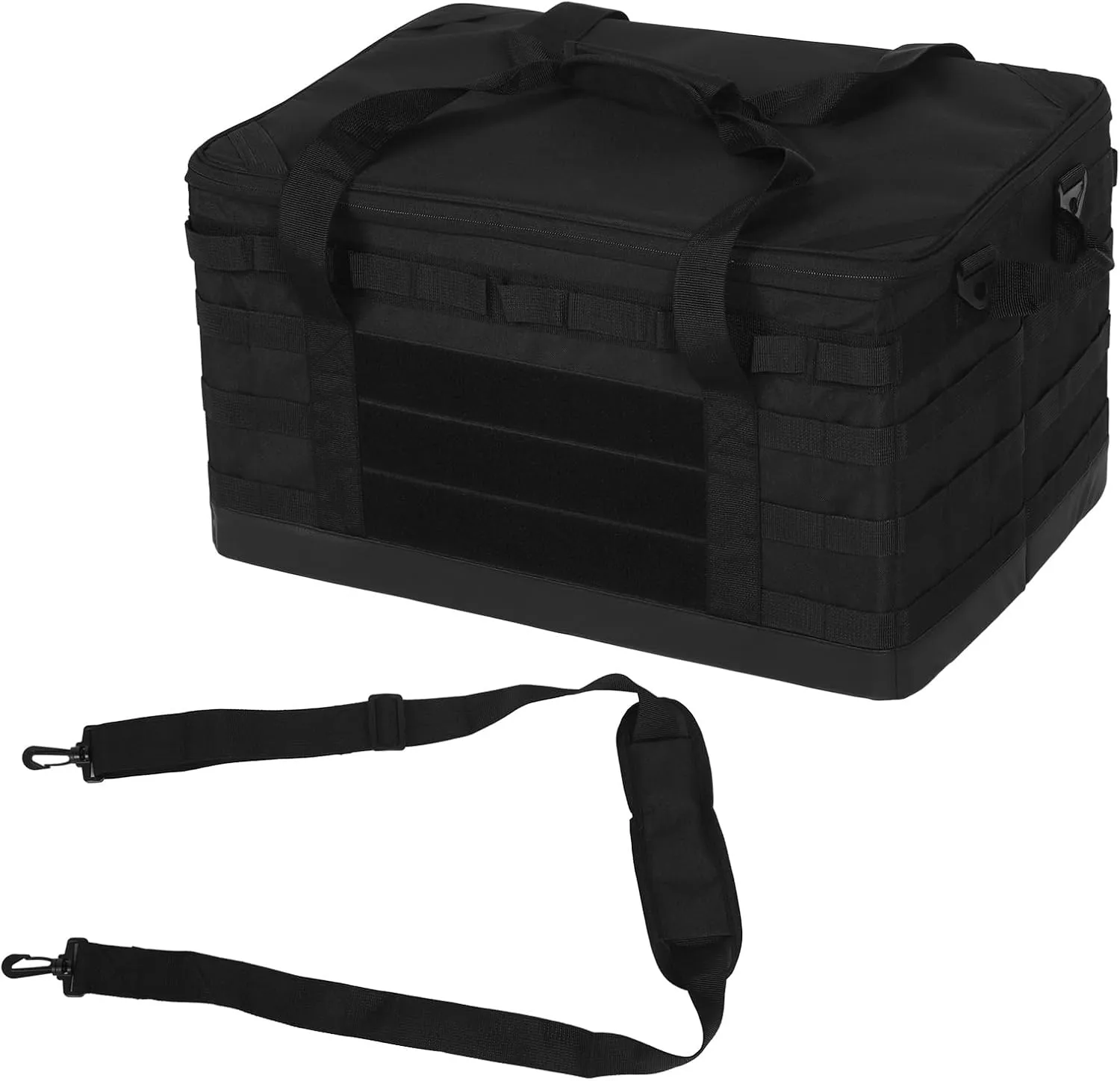 60L Camping Tote Organizer,Camping Storage Bag,with Removable Dividers Multiple Pockets,Anti Slip W aterproof Camping Cookware Storage Bag,for Traveling