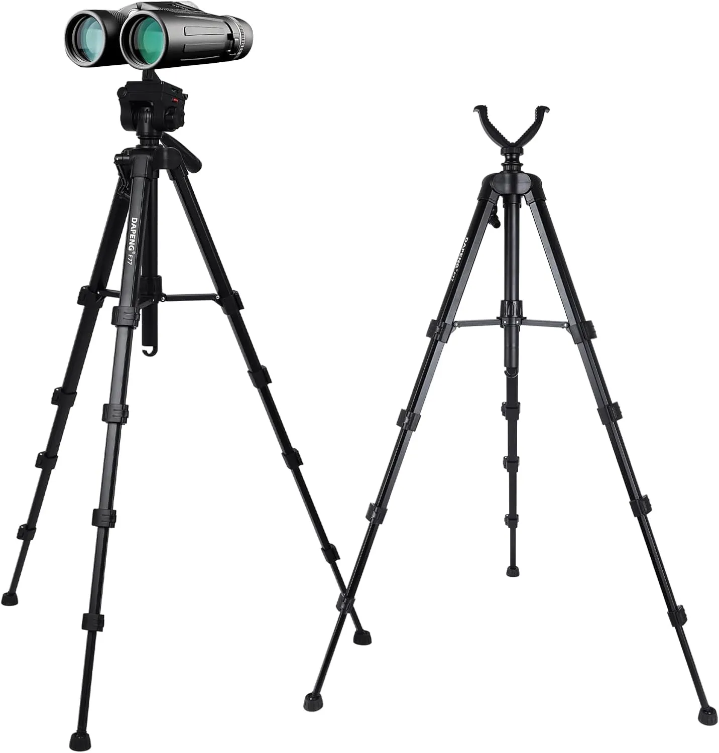 70" Binocular Tripod with Adapter,Shooting Tripod Hunting Rest V Yoke Stand,Compatible with Spotting Scope/Monocular/Astronomical Telescope/DSLR Camera/Phone/Projector