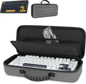 75% Keyboard Case, Hard Shell Travel Carrying Bag for Aula F75 Gasket Mechanical Keyboard, Compatible with ASUS ROG 75% Wireless Hot Swappable Gaming Keyboard