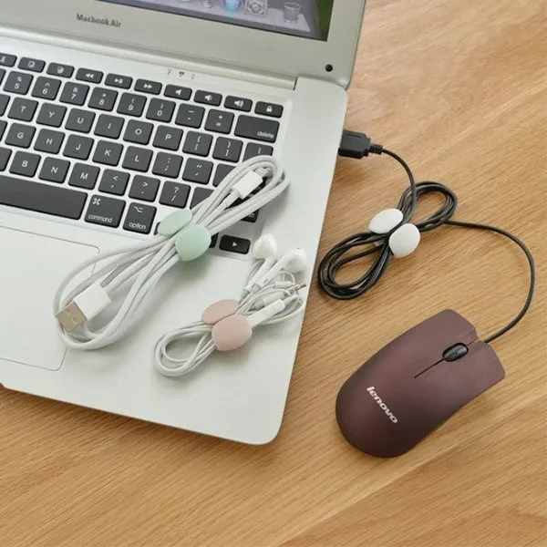 8-Piece: Portable Reusable Cable Clips Organizer