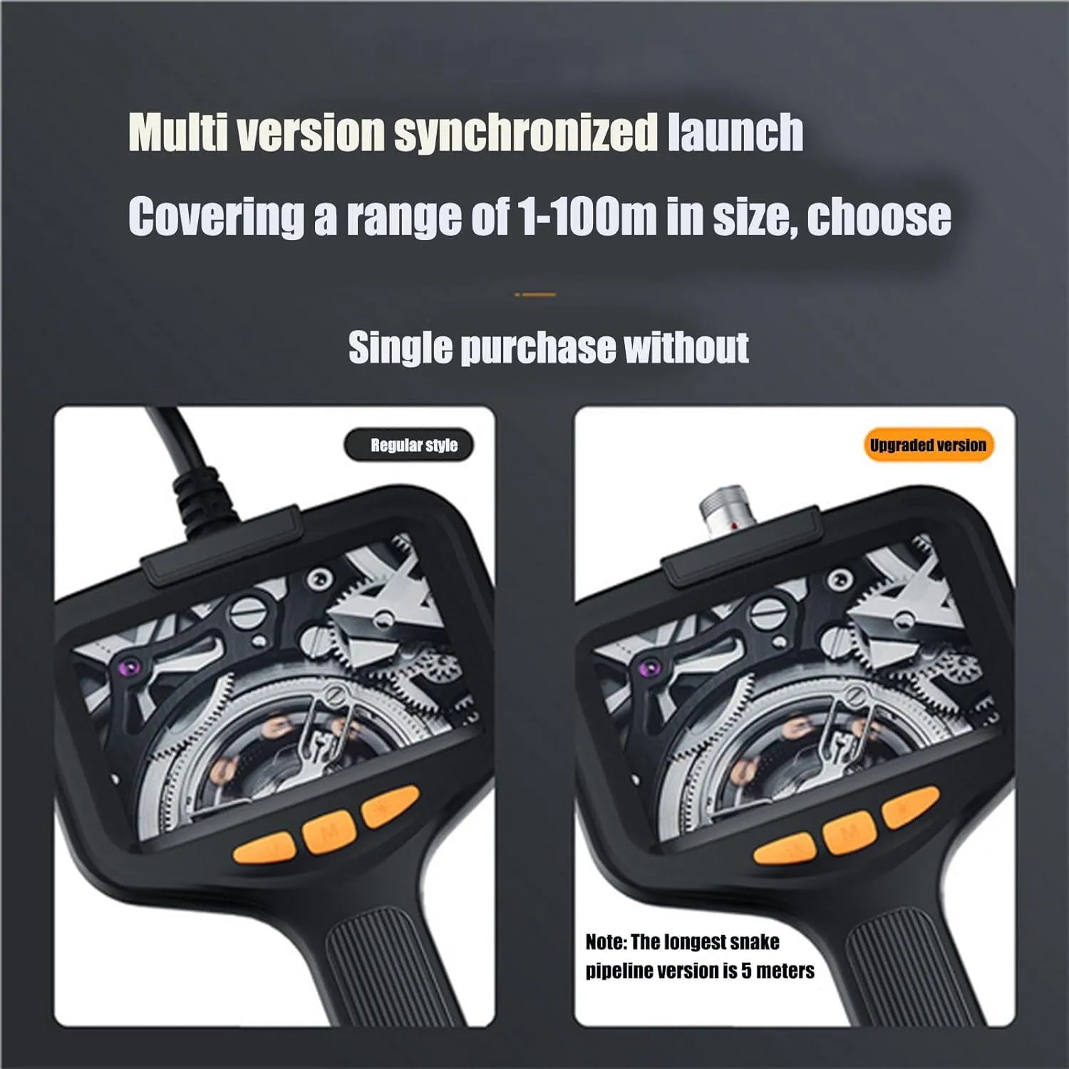 8mm Handheld Borescope Camera, 8 LED Lights HD 1080P Sewer Camera for Appliances, Automotive, Machinery, Sewer Repair (2m-100m)