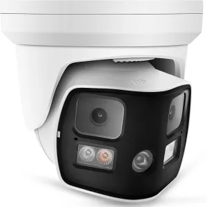 8MP 4K Dual Lens Poe IP Security Camera 180 Degree Panoramic Wide Angle, Full Color Night Vision, H.265, IP66, ONLY Compatible with Hik-Vision Uniview NVR, Blue Iris, NDAA Compliant