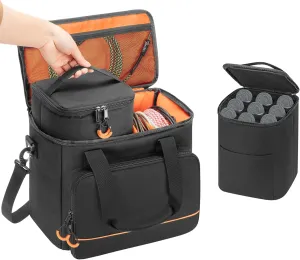9 Slots Wireless Microphone Case, Travel Bag for Handheld Mic System, Carrying Case for Singing, Karaoke, Party (Patent Design)
