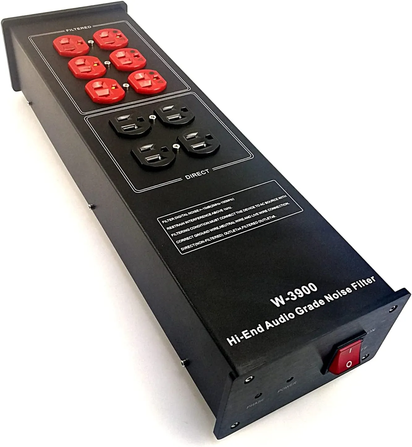 AC Power Filter Power Conditioner - WAudio AC Power Purifier with Surge Protector, Black