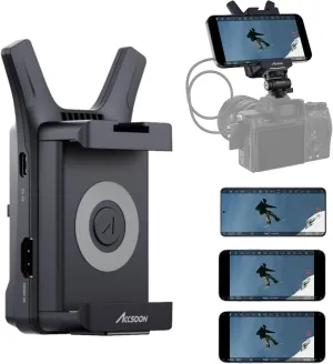 Accsoon CineView Nano Wireless Video Transmitter, 1080P60 500ft Transmission Range&0.06s Latency, 4 Devices Real-time Monitoring, Compatible with RS2/RS3/RS3 Pro/Stabilizer Camera Support iOS/Android