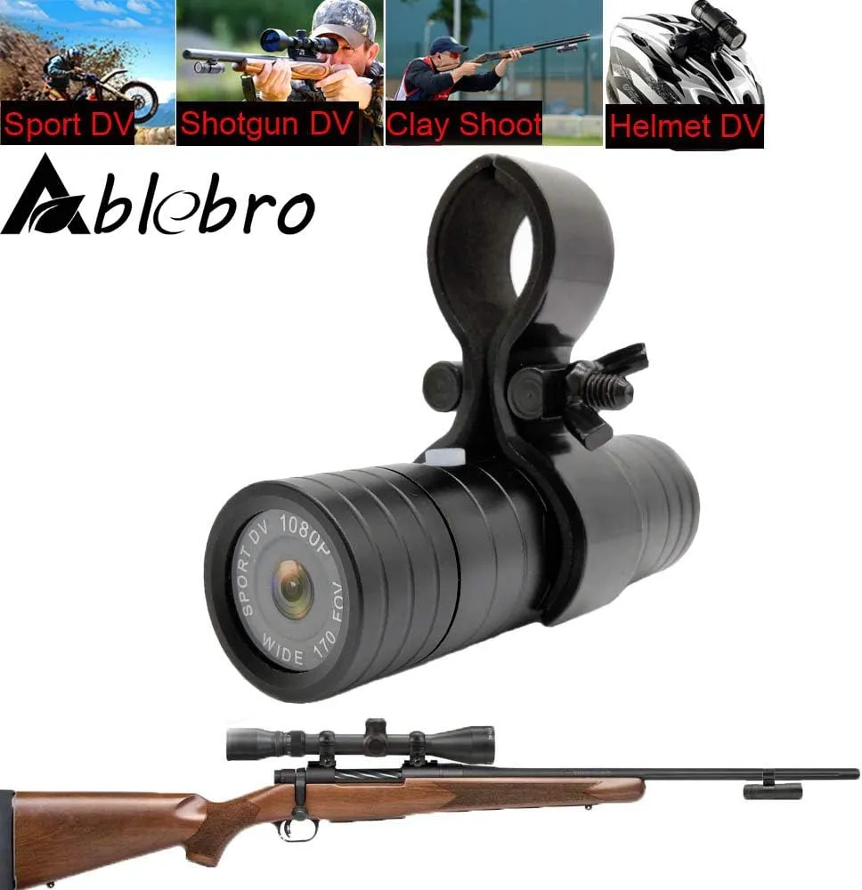 Action Video Camera, Shotgun Cam1080P HD Recording for Shooting/Fishing/Clay Pigeons/Bow Hunting Helmet Cam Sport Camera for Riding Skiing Climbing