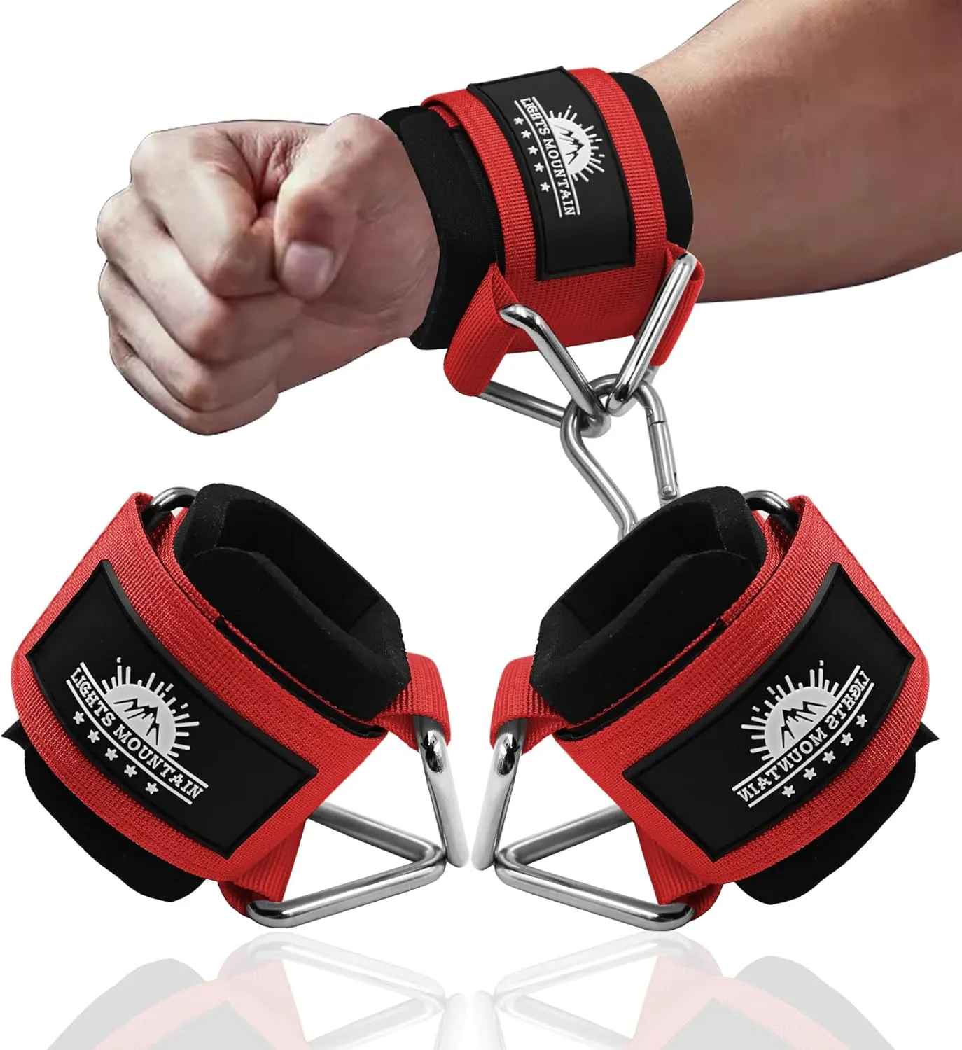 Adjustable Wrist Cuffs Neoprene Padded Straps for Cable Machines Strength Training Equipment