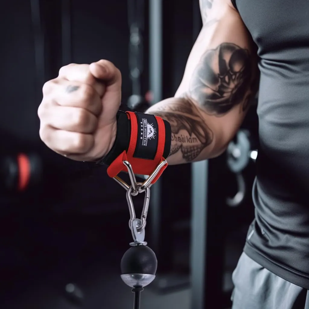 Adjustable Wrist Cuffs Neoprene Padded Straps for Cable Machines Strength Training Equipment
