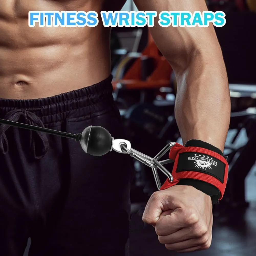 Adjustable Wrist Cuffs Neoprene Padded Straps for Cable Machines Strength Training Equipment