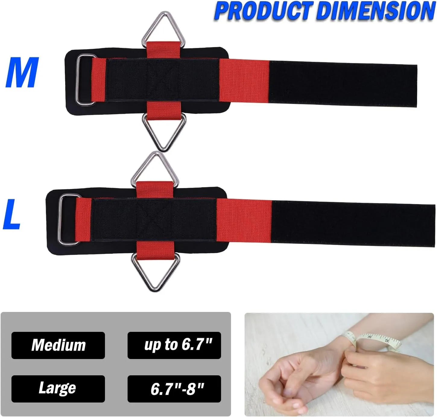 Adjustable Wrist Cuffs Neoprene Padded Straps for Cable Machines Strength Training Equipment