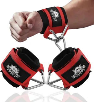 Adjustable Wrist Cuffs Neoprene Padded Straps for Cable Machines Strength Training Equipment