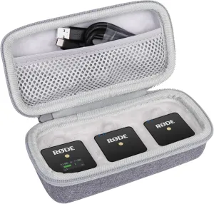 Aenllosi Hard Carrying Case Compatible with Rode Wireless ME Clip/Wireless GO II Dual Channel Compact Digital Wireless Microphone System (gray)