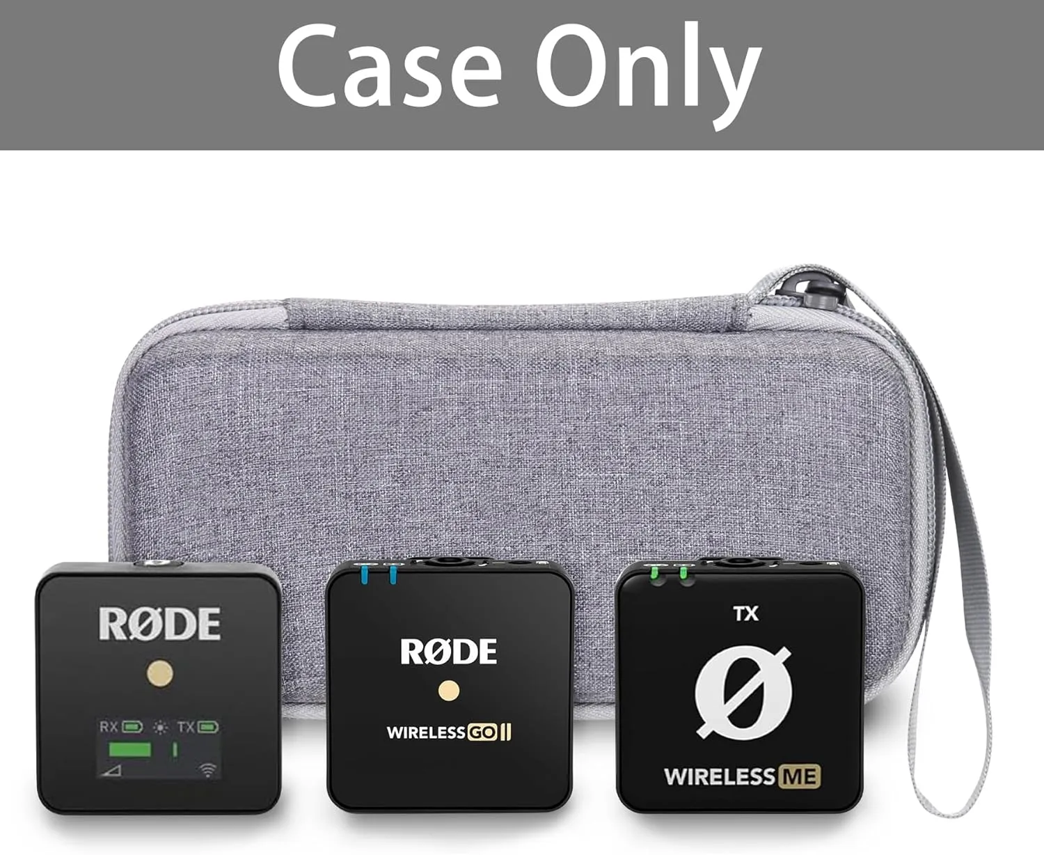 Aenllosi Hard Carrying Case Compatible with Rode Wireless ME Clip/Wireless GO II Dual Channel Compact Digital Wireless Microphone System (gray)