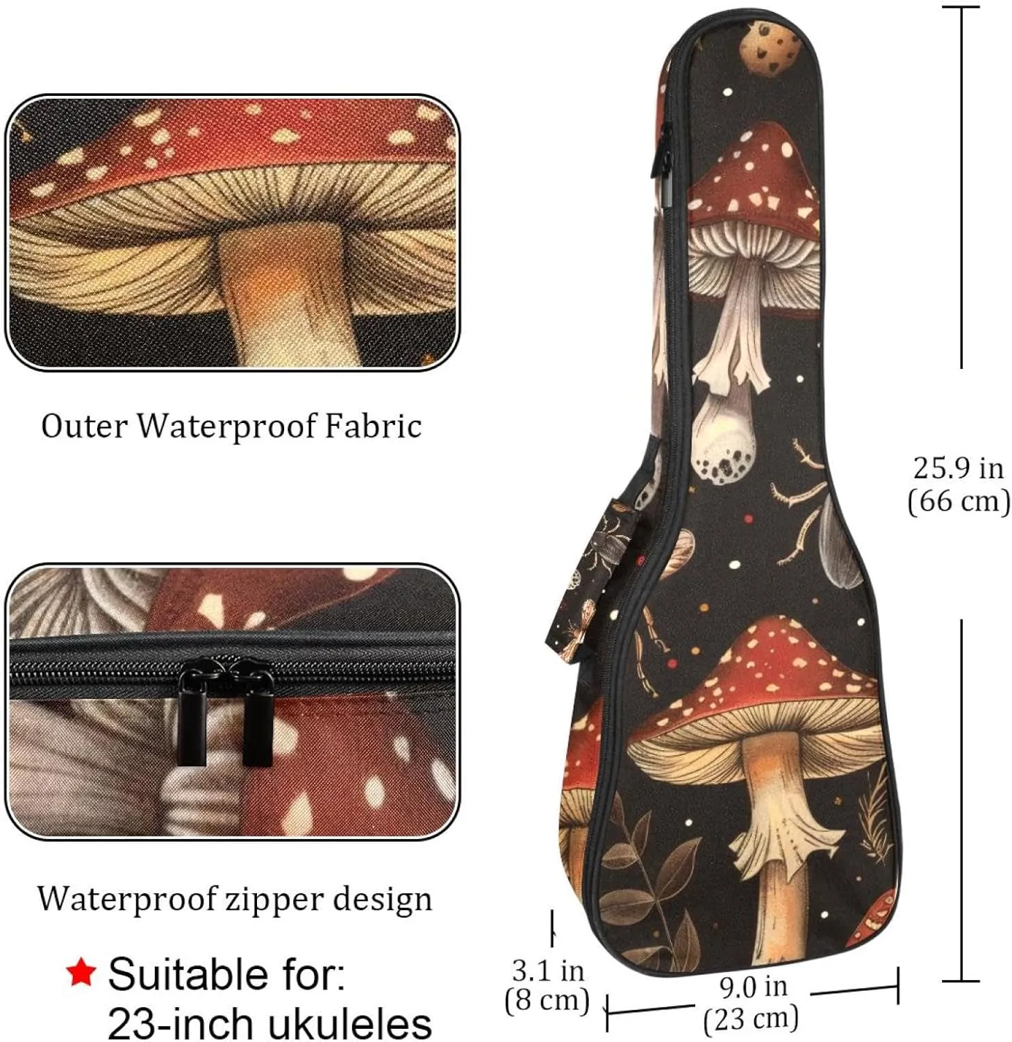 Aesthetic Mushroom Insects Pattern
