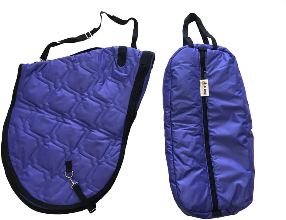 AJ Tack English Padded Saddle and Bridle Carrier Set