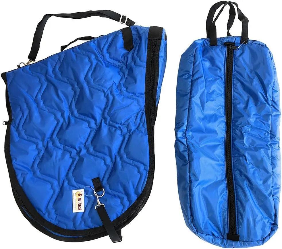 AJ Tack English Padded Saddle and Bridle Carrier Set
