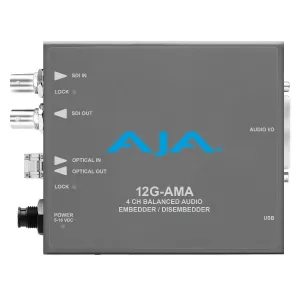 AJA 12G-AMA-TR 4-Channel Audio Embedder/Disembedder Fiber Transceiver