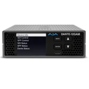 AJA DANTE-12GAM Audio over IP SDI Converter