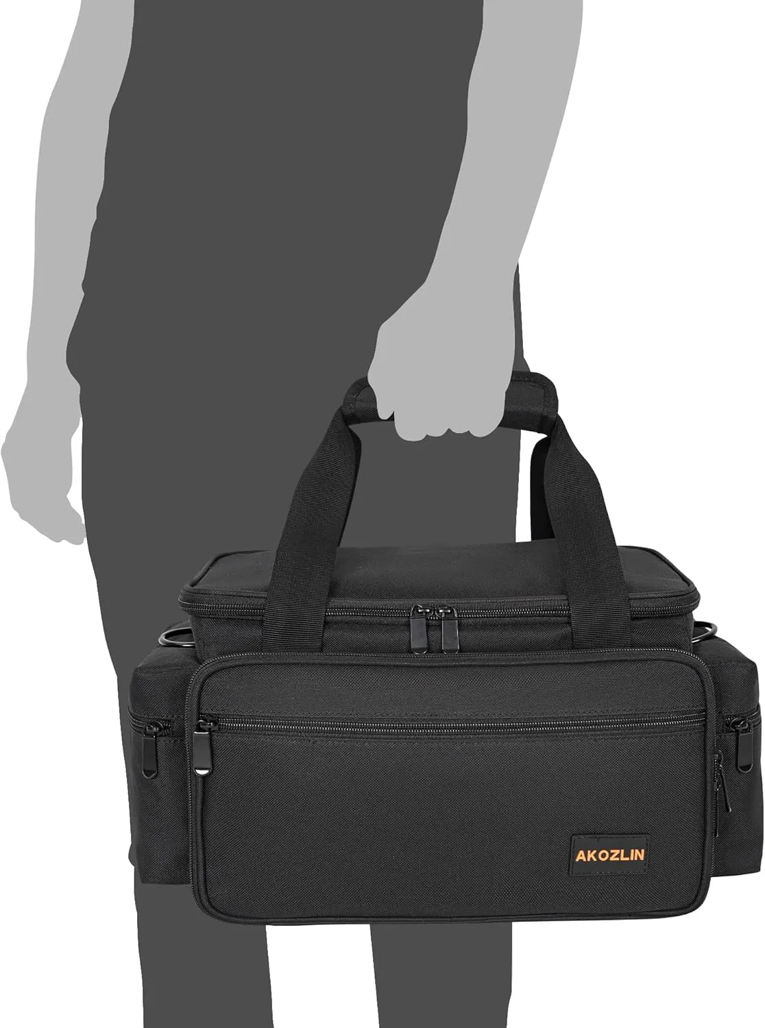 AKOZLIN Cable File Bag DJ Gig Bag Cord Organizer Case with Detachable Dividers for Laptop,DJ Gear, Sound Instrument and Music Equipment Accessories 13"×8.3"×8.3" Black Blue