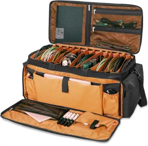 AKOZLIN Cable File Bag with Detachable Dividers, DJ Gig Bag Cord Organizer Case for Laptop,DJ Gear, Sound Instrument and Music Equipment Accessories Black Orange
