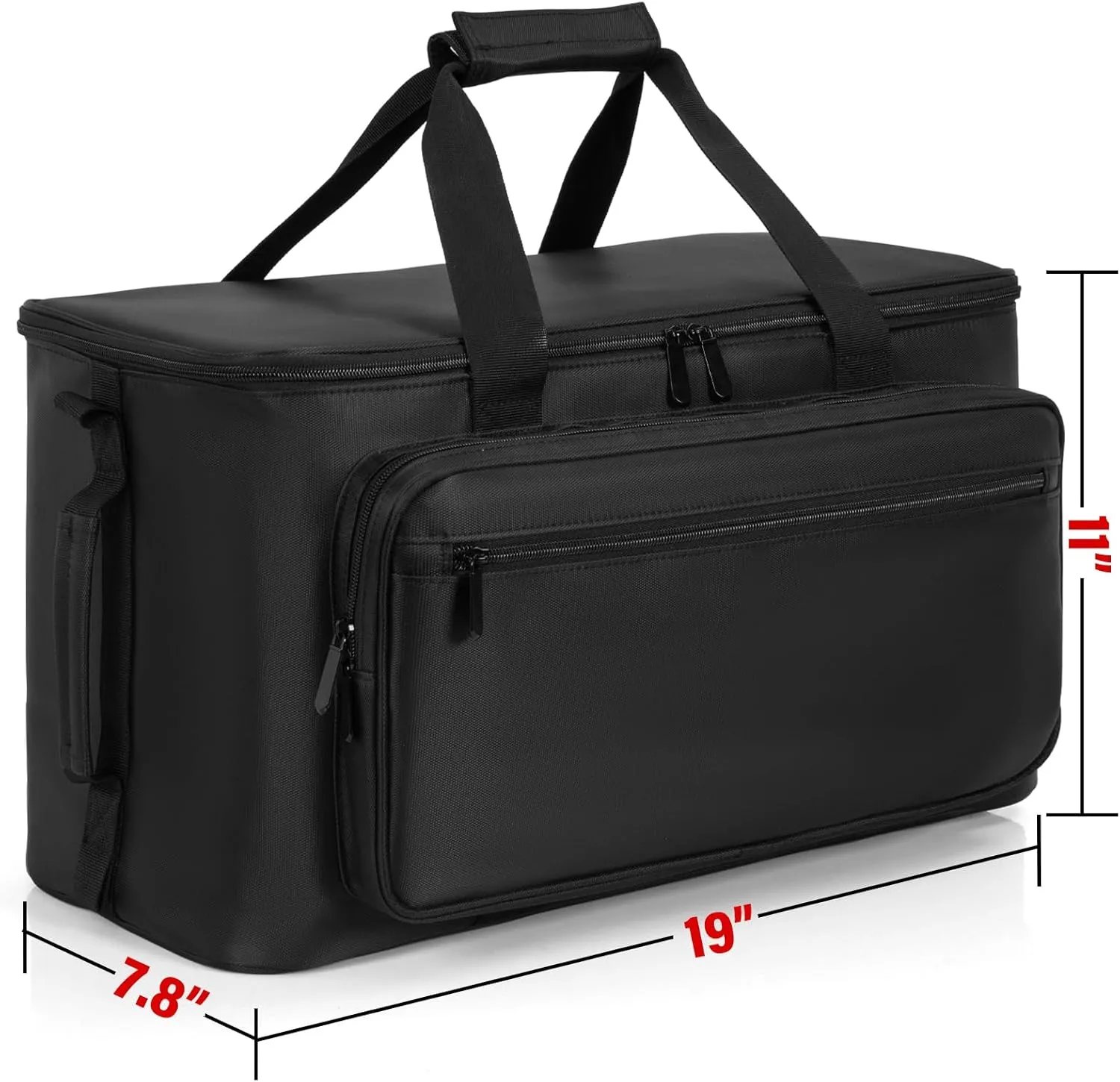 AKOZLIN Large Travel Gig Band Cable File Bag With Detachable Dividers DJ Cord Organizer Case for DJ Gear Sound Instrument and Musician Accessories Red