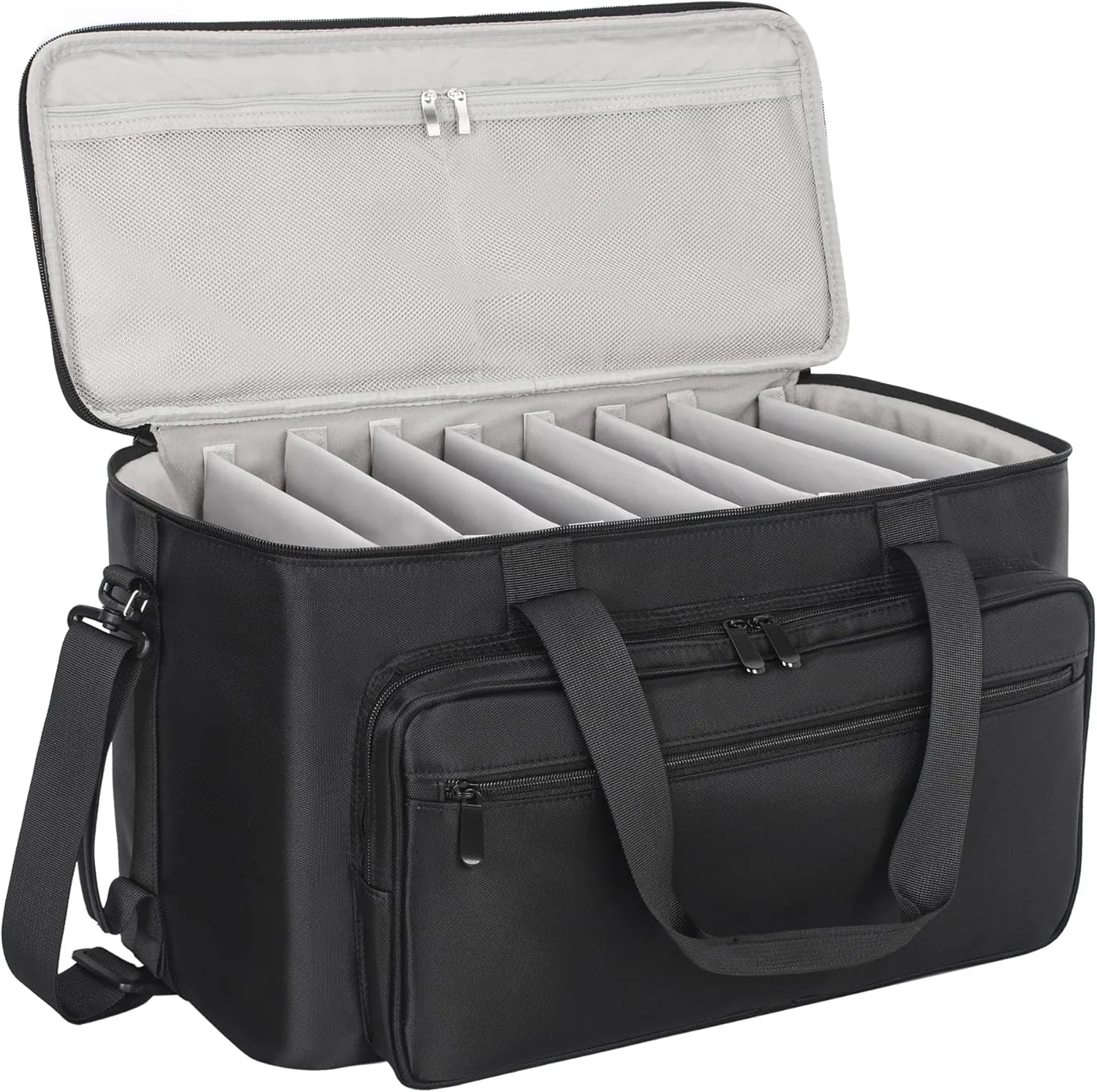 AKOZLIN Large Travel Gig Band Cable File Bag With Detachable Dividers,DJ Cord Organizer Case for Laptop,DJ Gear,Sound Instrument and Musician Accessories