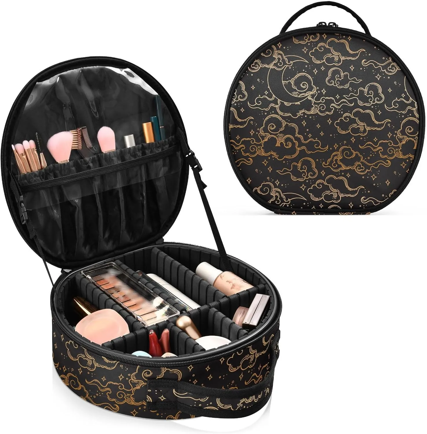 ALAZA Moon Clouds Stars Space Galaxy Travel Cosmetic Organizer Make up Organizer Toiletry Bag