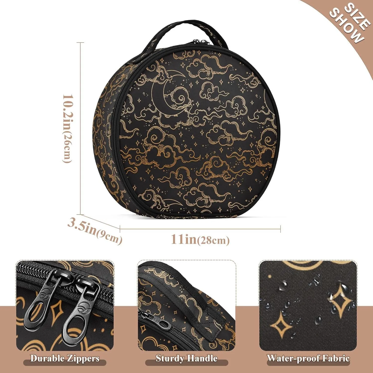 ALAZA Moon Clouds Stars Space Galaxy Travel Cosmetic Organizer Make up Organizer Toiletry Bag