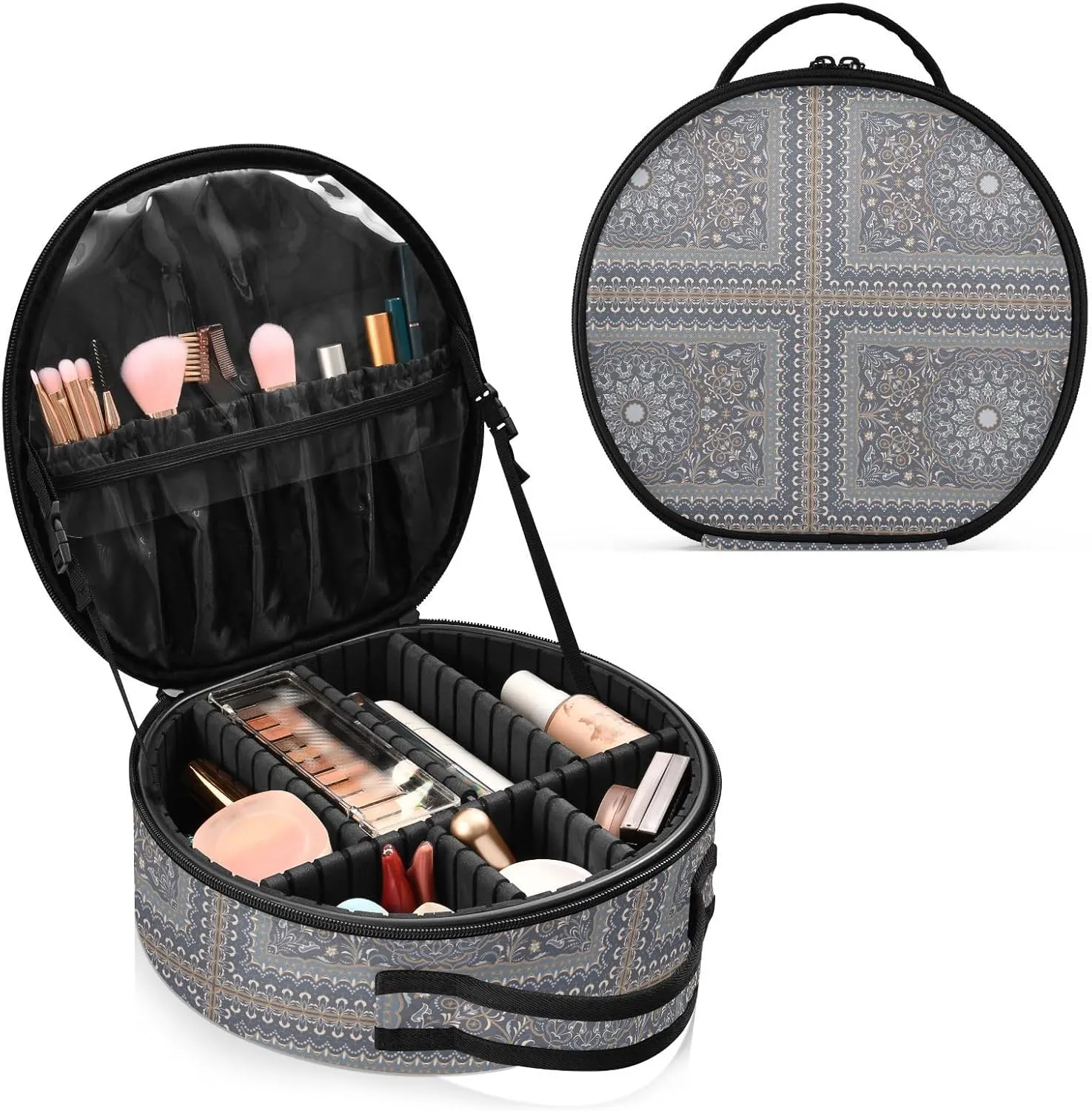 ALAZA Vintage Arabic Pattern Toiletry Bag Travel Makeup Case Organizer for Women