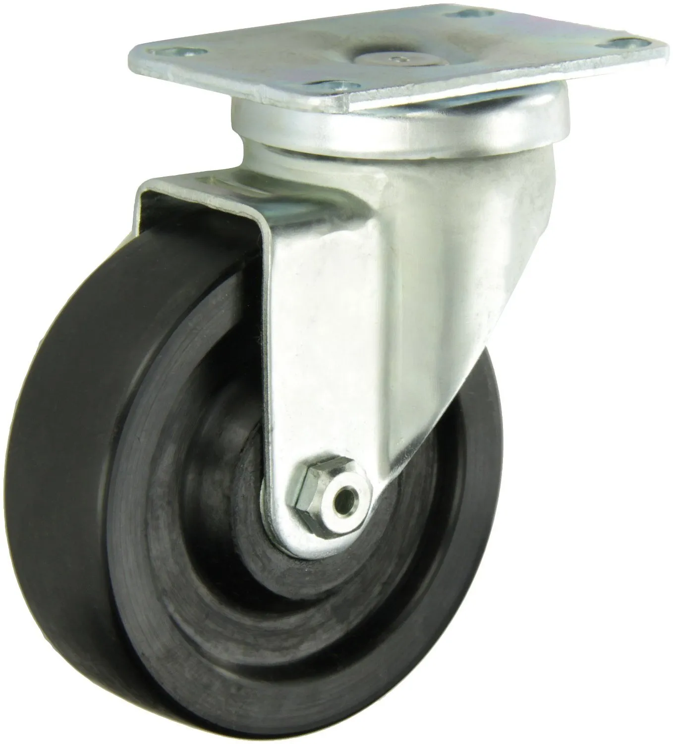 Albion 02TM05001S 5" Diameter Phenolic Wheel Institutional Swivel Plate Caster, Roller Bearing, 3-5/8" Length x 2-1/2" Width Base Plate, 350 lb. Capacity Range