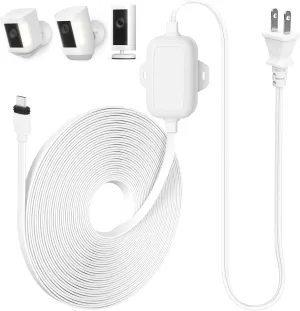 ALERTCAM Outdoor Power Adapter Compatible with Spotlight Cam Plus/Pro (Battery), 25ft/7.5m Waterproof USB-C Power Cord Continuously Charge Your Camera,White