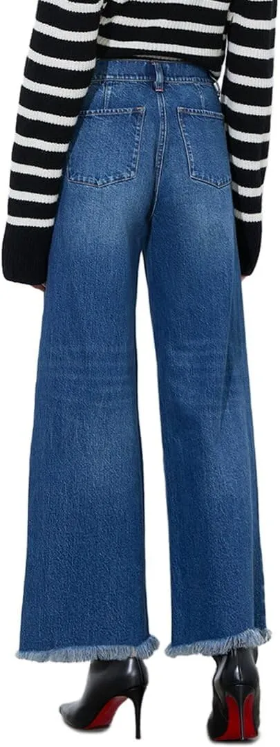 alice   olivia Emory High-Rise Wide Leg Stove Pipe Cropped Jean