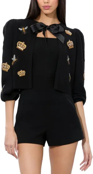 alice   olivia Kitty Wool-Blend Cardigan