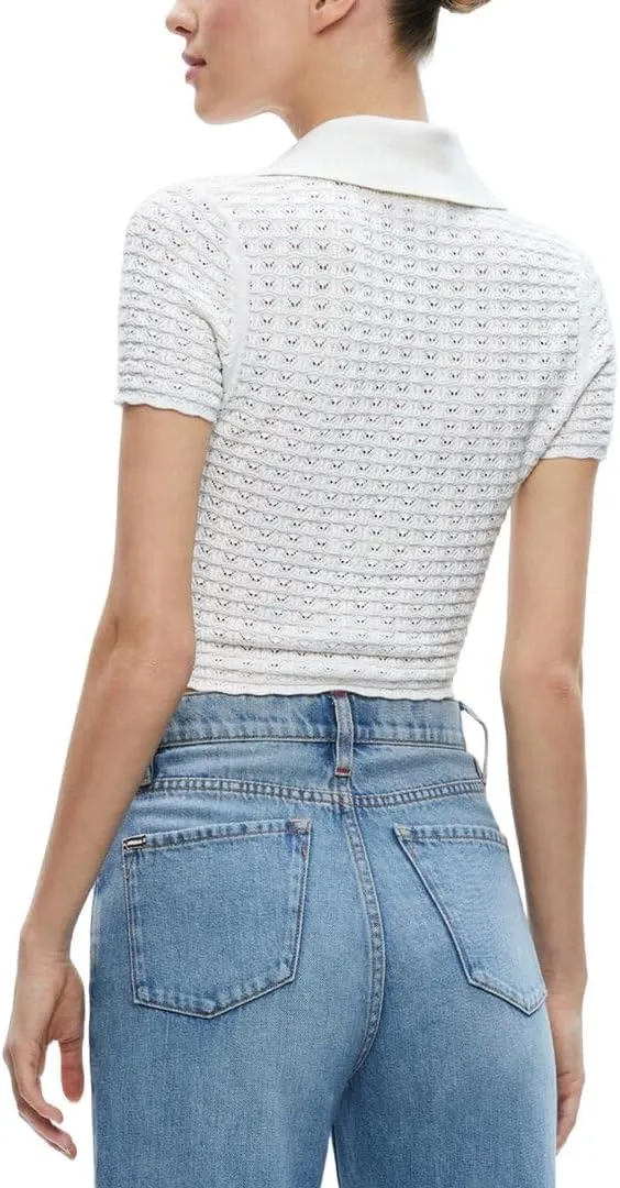 alice   olivia Linda Crop Polo Top
